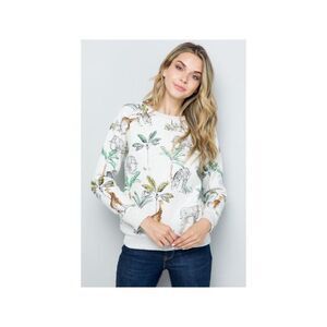 LA Soul jungle safari print Heavy-Weight Pullover Sweatshirt cotton blend size L